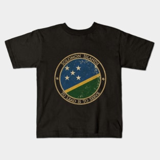 Vintage Solomon Islands Oceania Oceanian Flag Kids T-Shirt